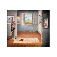 La persistenza della visitazione - alla ricerca di San Francesco - olio su tela 80x70 cm.