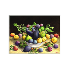 Piatto con frutta - Estate - acquerello su carta 56x42 cm.